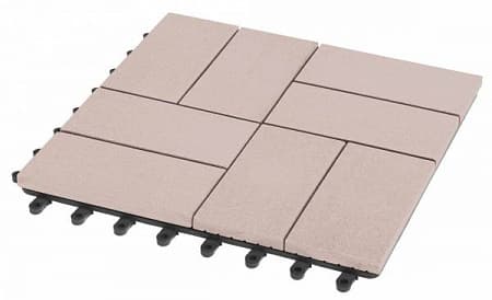 Садовый паркет Люкс 9 GRINDERDECO ДПК, 300x300 мм, выбеленный дуб, упаковка 10 шт.