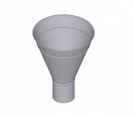 Воронка конусная D120 мм, Zn + порошк.покраска, цвет RAL 7004 (сигнально-серый)