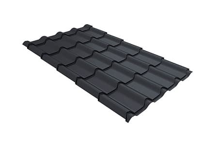 Волновой профиль Grand Line Kredo, 0,5 GreenCoat Pural BT, Zn 275, RR 23 темно-серый (RAL 7024 мокрый асфальт)