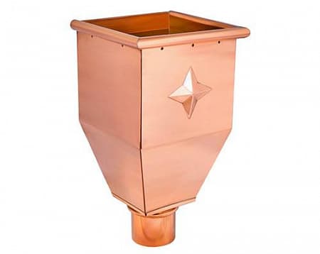 Воронка водосборная удлиненная D100 Aquasystem, медь