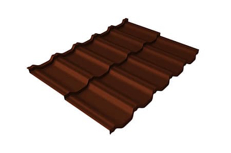 Волновой профиль Grand Line Kvinta Uno, 0,45 PE, Zn 100, RAL 3009 оксидно-красный