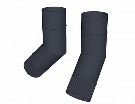 Колено фальц D150 мм, Zn + порошк.покраска, цвет RAL 7024 (мокрый асфальт)