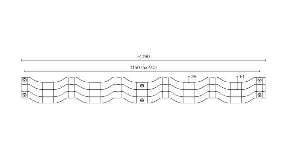 Металлочерепица BudMat (БудМат), коллекция Венеция, D-Matt 0.5, цвет Ral 7016 (антрацитовый)