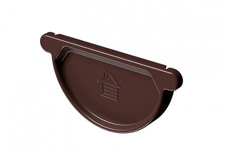 Заглушка желоба Docke STAL PREMIUM D125, RAL 8019 шоколад