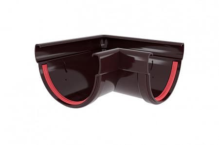 Угол желоба 90º универсальный ПВХ Grand Line 135 мм, RAL 8017 шоколад