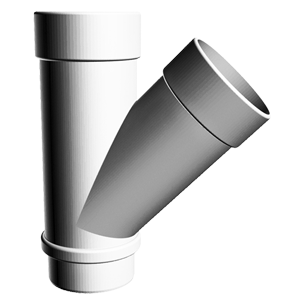 Тройник 45° Docke LUX цвет пломбир (RAL 9003)