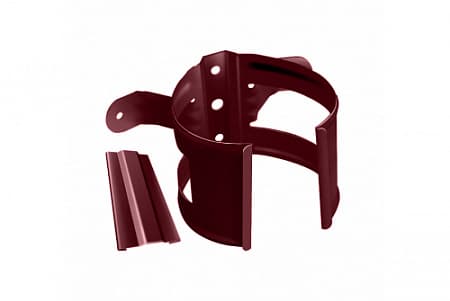 Хомут трубы на дерево металлический Grand Line, RAL 3005 красное вино