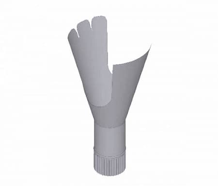 Воронка под желоб D150 мм, Zn + порошк.покраска, цвет RAL 7004 (сигнально-серый)