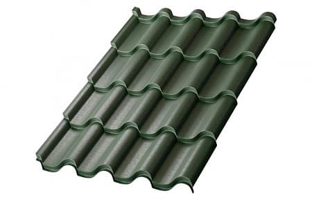 Металлочерепица Металл Профиль Монтерроса, VikingMP E 0.5, бутылочно-зелёный RAL6007