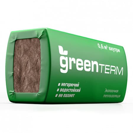 Утеплитель ТеплоKNAUF GreenTERM универсальный 15 кг/м3, 100х610х1230 мм, упаковка 0,6 м3 (8 плит)