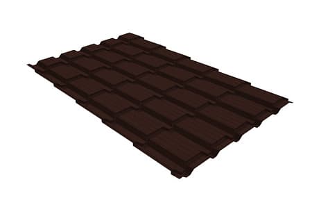 Металлочерепица Grand Line Quadro Profi, 0,5 Velur X, RAL 8017 шоколад