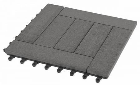 Садовый паркет Комфорт 6 GRINDERDECO ДПК, 300x300 мм, серый базальт, упаковка 10 шт.