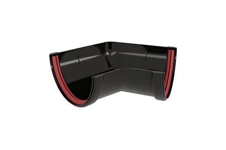 Угол желоба 135º универсальный ПВХ Grand Line 120 мм, RAL 9005 черный