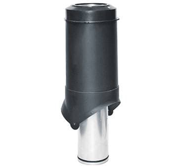 Изолированный вентиляционный выход Pipe-VT 125 Krovent (Кровент) для помещений, черный