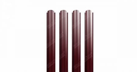 Штакетник металлический Grand Line (Гранд Лайн), П-образный фигурный, Velur 0.5, цвет RAL 3005 (вишня)