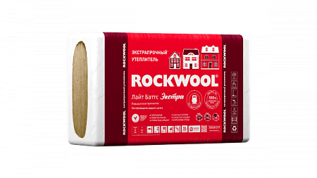 Теплоизоляционная экстрапрочная плита из натуральной каменной ваты Rockwool Лайт Баттс Экстра 100, 1000х600, упаковка 0,24 м3 (4 плит)