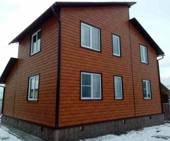 Металлический сайдинг Гранд Лайн / Grand Line профиль ЭкоБрус, Velur 0.5, цвет Ral 8004 (терракота)