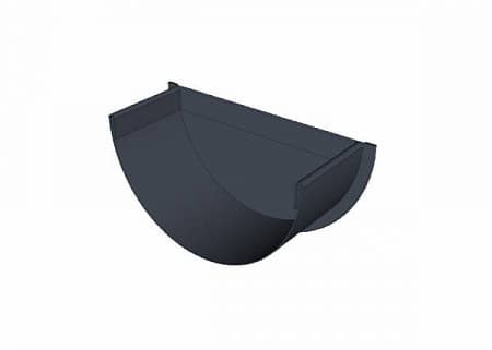 Заглушка желоба D125 мм, Zn + порошк.покраска, цвет RAL 7024 (мокрый асфальт)