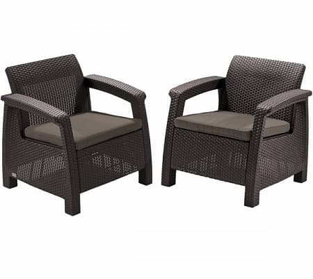 Набор кресел Corfu duo set Allibert (Аллиберт), цвет коричневый