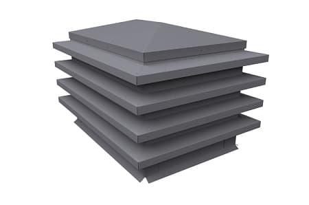 Дымник на трубу (колпак) елка Grand Line 1600х400 мм, 0.5 Satin, RAL 7004 (сигнально-серый)