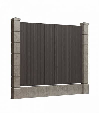 Заборные заполнения Модель 3 GRINDERDECO, ДПК, 3000х2600 мм, асфальт