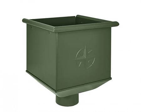 Воронка водосборная D100 Aquasystem Pural, цвет тёмно-зелёный RR 11