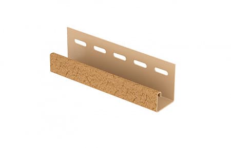 J-профиль 3,05мм Ю-Пласт Стоун Хаус S-Lock Клинкер / Ю-Пласт Stone-House S-Lock Клинкер, цвет горчичный