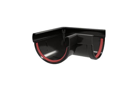 Угол желоба 90º универсальный ПВХ Grand Line 135 мм, RAL 9005 черный