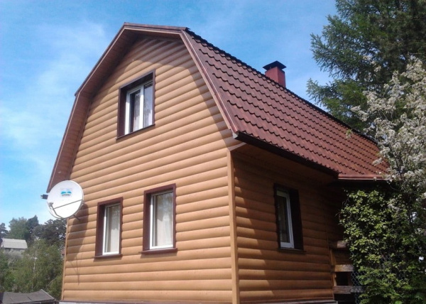 Металлический сайдинг Гранд Лайн / Grand Line профиль Блок-хаус, GreenCoat Pural 0.5, цвета RR 29 красный (RAL 3009)