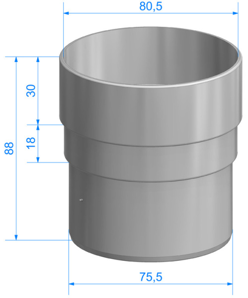 Муфта соединительная Docke Standard, RAL 7024 серый