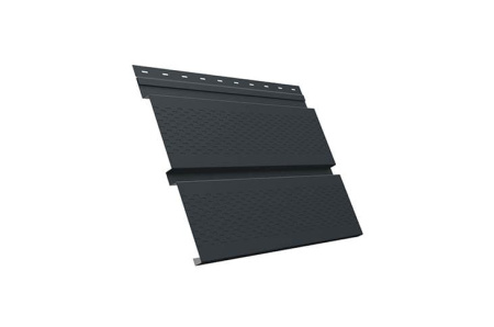 Софит металлический Квадро Брус с перфорацией Grand Line, Velur X 0.5, RAL 7016 антрацитово-серый