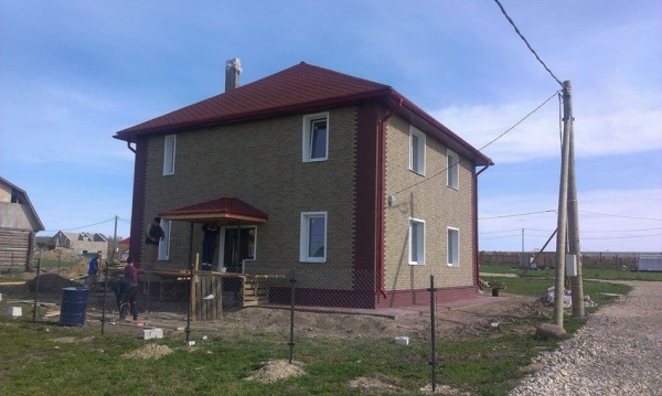 Фасадные панели Vox Solid Sandstone (под камень), светло-коричневый, 1095х446 мм