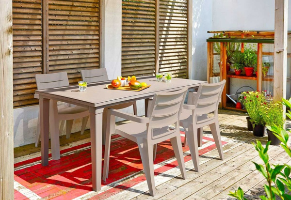 Стол уличный Futura Allibert (Аллиберт), цвет капучино