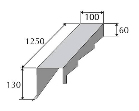 Торцевая планка Метротайл (Metrotile) левая, цвет темно-зеленый, 1250 мм