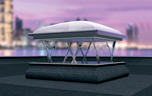 Окно для плоской крыши Fakro / Факро DSC-C2 дымоудаляющее с куполом, размер 100х100