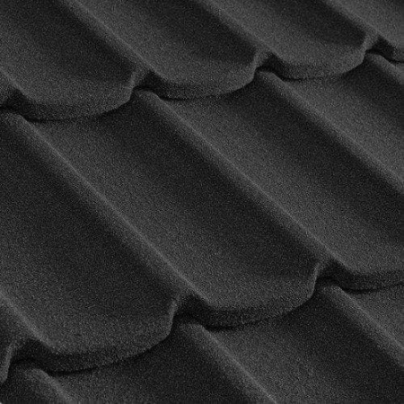 Композитная черепица Метротайл (Metrotile) серия Mistral, цвет черный, 1305х415 мм