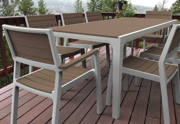 Стол уличный Harmony Keter (Кетер), цвет белый-светло-серый