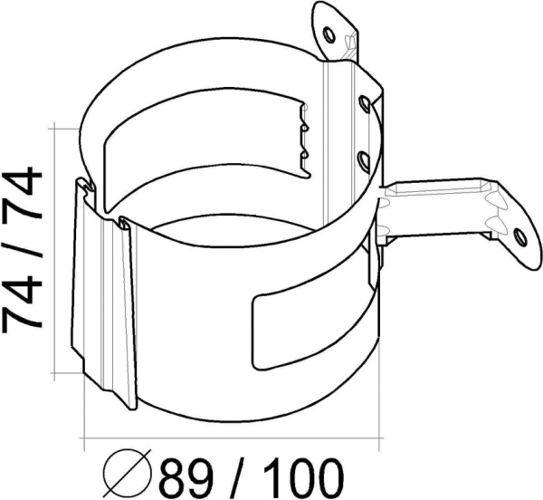 Кронштейн трубы на дерево 90 мм Гранд Лайн Алюцинк / Grand Line Aluzinc