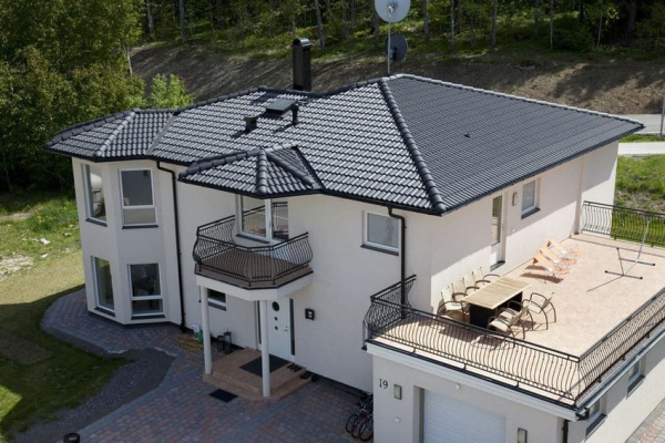 Конечная коньковая черепица Kriastak, серый неокрашенный