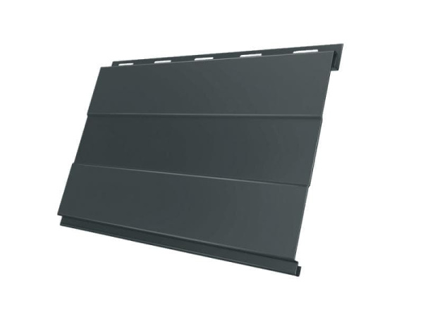 Металлический сайдинг Гранд Лайн / Grand Line профиль Вертикаль, Velur 0.5, цвет Ral 7016 (антрацитово-серый)