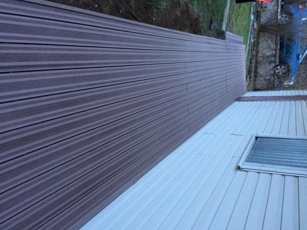 Террасная доска Экодек шовная, 165х24х4000 мм, цвет венге (темно-коричневый)