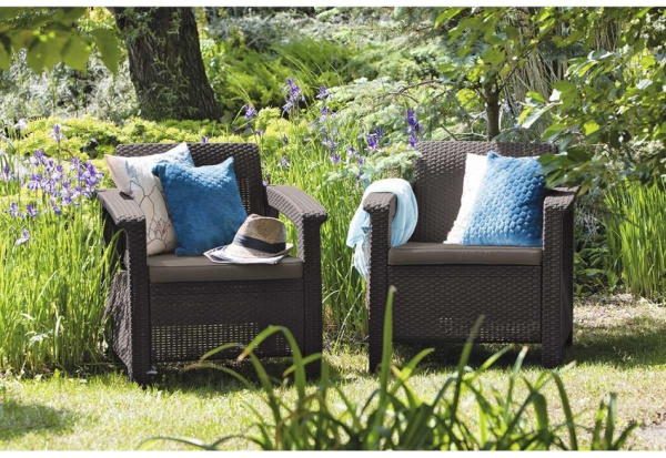 Набор кресел Corfu duo set Allibert (Аллиберт), цвет коричневый