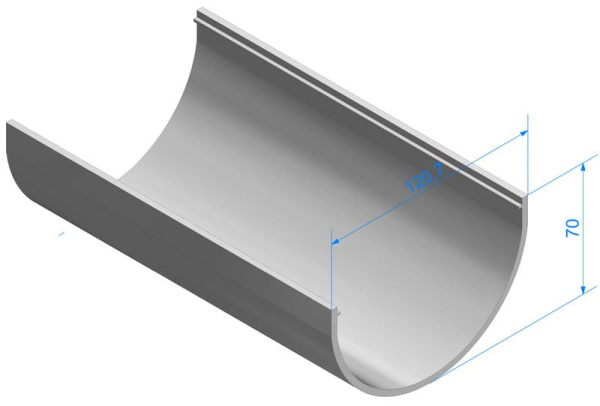 Желоб водосточный Docke Standard, 3000 мм, RAL 7024 серый