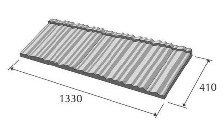 Композитная черепица Метротайл (Metrotile) серия MetroShake II, цвет черный, 1330х410 мм