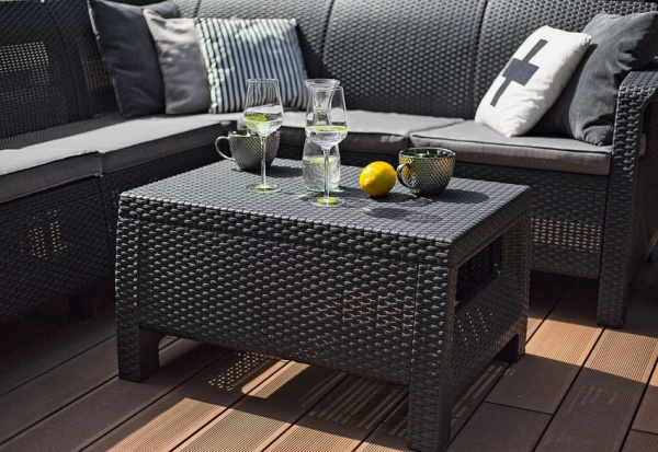 Угловой диван Corfu Relax set Allibert (Аллиберт), цвет графит