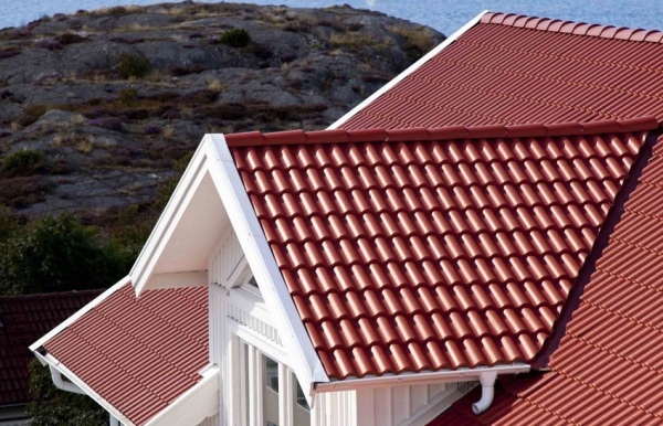 Т-образная черепица Kriastak, кирпично-красный