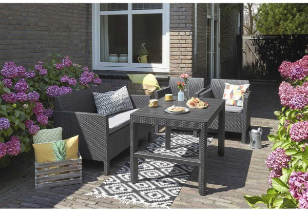 Стол Lyon rattan table Allibert (Аллиберт), цвет капучино