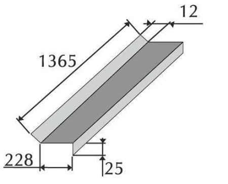 Фартук Метротайл (Metrotile), цвет пустыня, 1355х228 мм