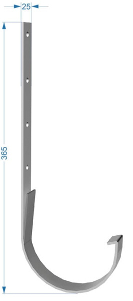 Кронштейн желоба металлический 300 мм, D120 мм Деке Премиум / Docke Premium, цвет каштан (Ral 8017)