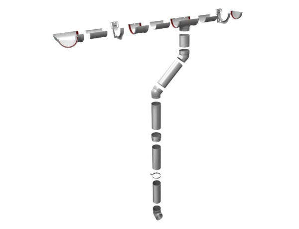 Угол желоба 90º универсальный ПВХ Grand Line 120 мм, RAL 9003 белый